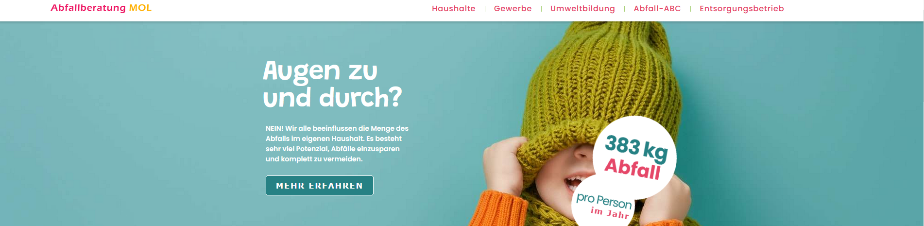 Screenshot Webseite Abfallberatung MOL