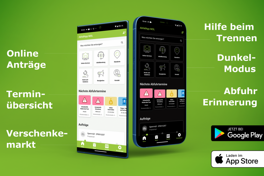 AbfallApp Funktionen, Grafik: EMO