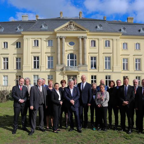 Auftakt zur gemeinsamen Kabinettssitzung im Schloß Trebnitz